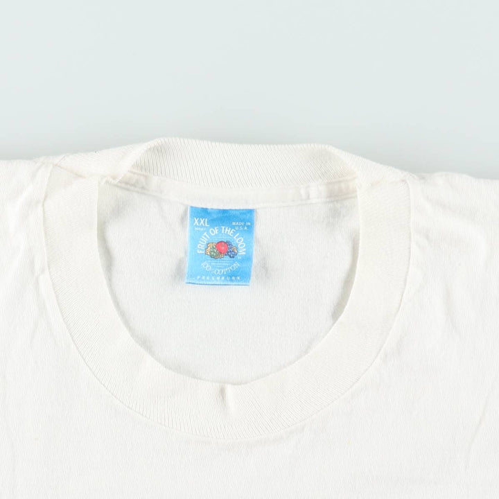 Fruit of the Loom FRUIT OF THE LOOM Printed T-shirt Made in USA Men's XL Vintage cotton white type Vintage Second Hand