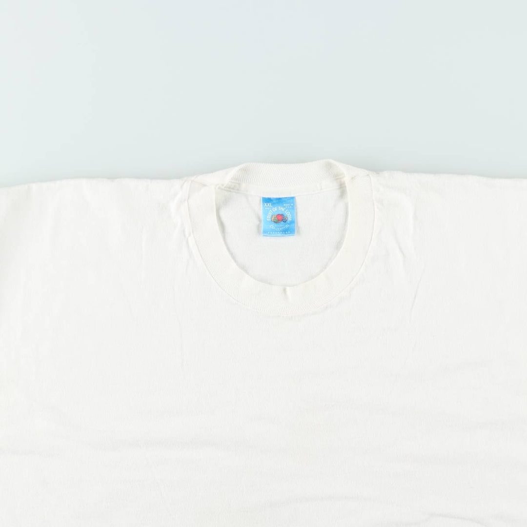 Fruit of the Loom FRUIT OF THE LOOM Printed T-shirt Made in USA Men's XL Vintage cotton white type Vintage Second Hand
