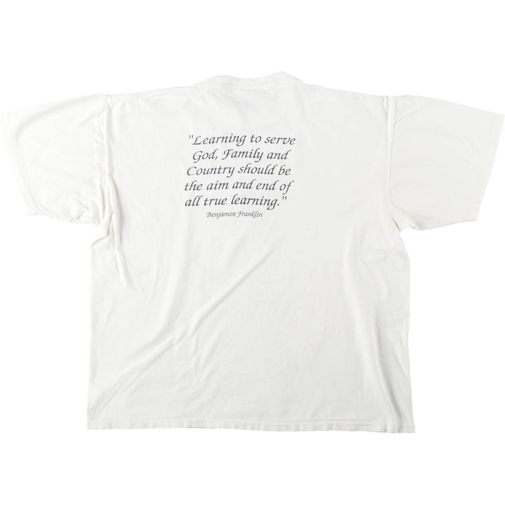 90'S ONEITA POWER-T Printed T-shirt Made in USA Men's XL Vintage cotton white type Vintage Second Hand