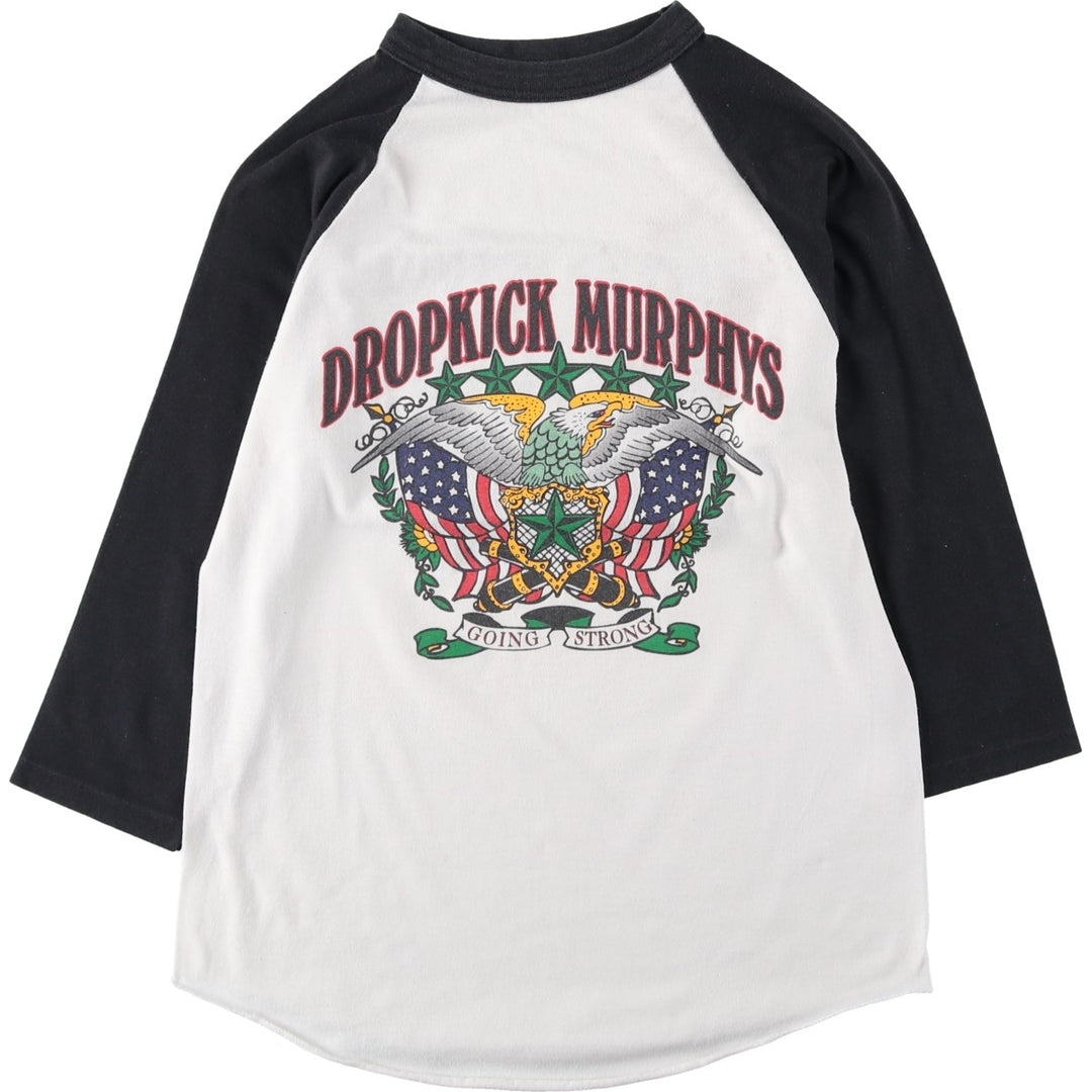 Dropkick Murphys Eagle Pattern American Flag Raglan Band T-Shirt (Men's Size S) unclear white type Vintage Second Hand
