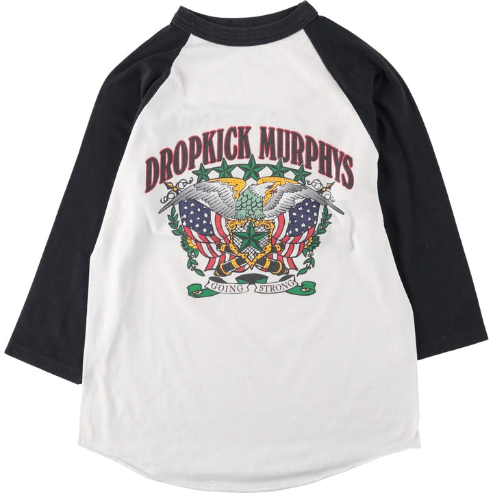 Dropkick Murphys Eagle Pattern American Flag Raglan Band T-Shirt (Men's Size S) unclear white type Vintage Second Hand
