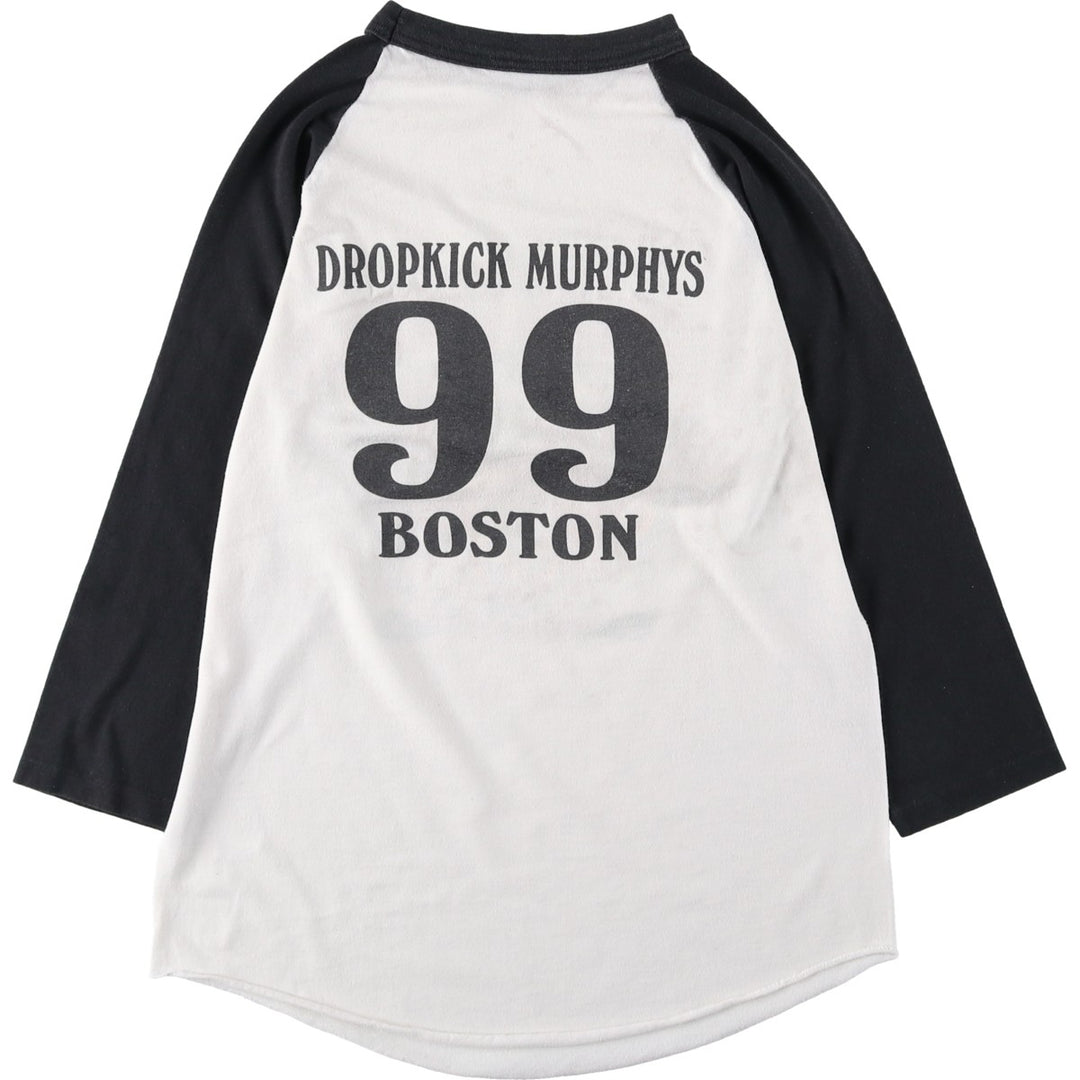 Dropkick Murphys Eagle Pattern American Flag Raglan Band T-Shirt (Men's Size S) unclear white type Vintage Second Hand