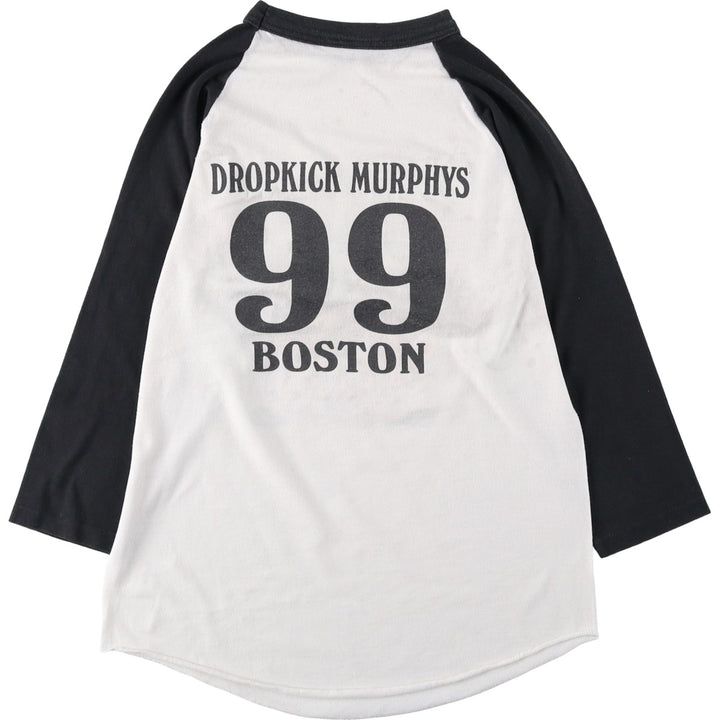 Dropkick Murphys Eagle Pattern American Flag Raglan Band T-Shirt (Men's Size S) unclear white type Vintage Second Hand