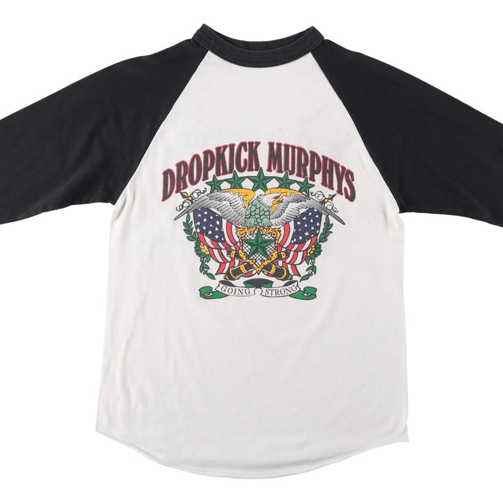 Dropkick Murphys Eagle Pattern American Flag Raglan Band T-Shirt (Men's Size S) unclear white type Vintage Second Hand