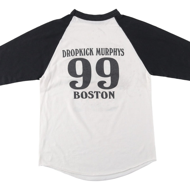 Dropkick Murphys Eagle Pattern American Flag Raglan Band T-Shirt (Men's Size S) unclear white type Vintage Second Hand