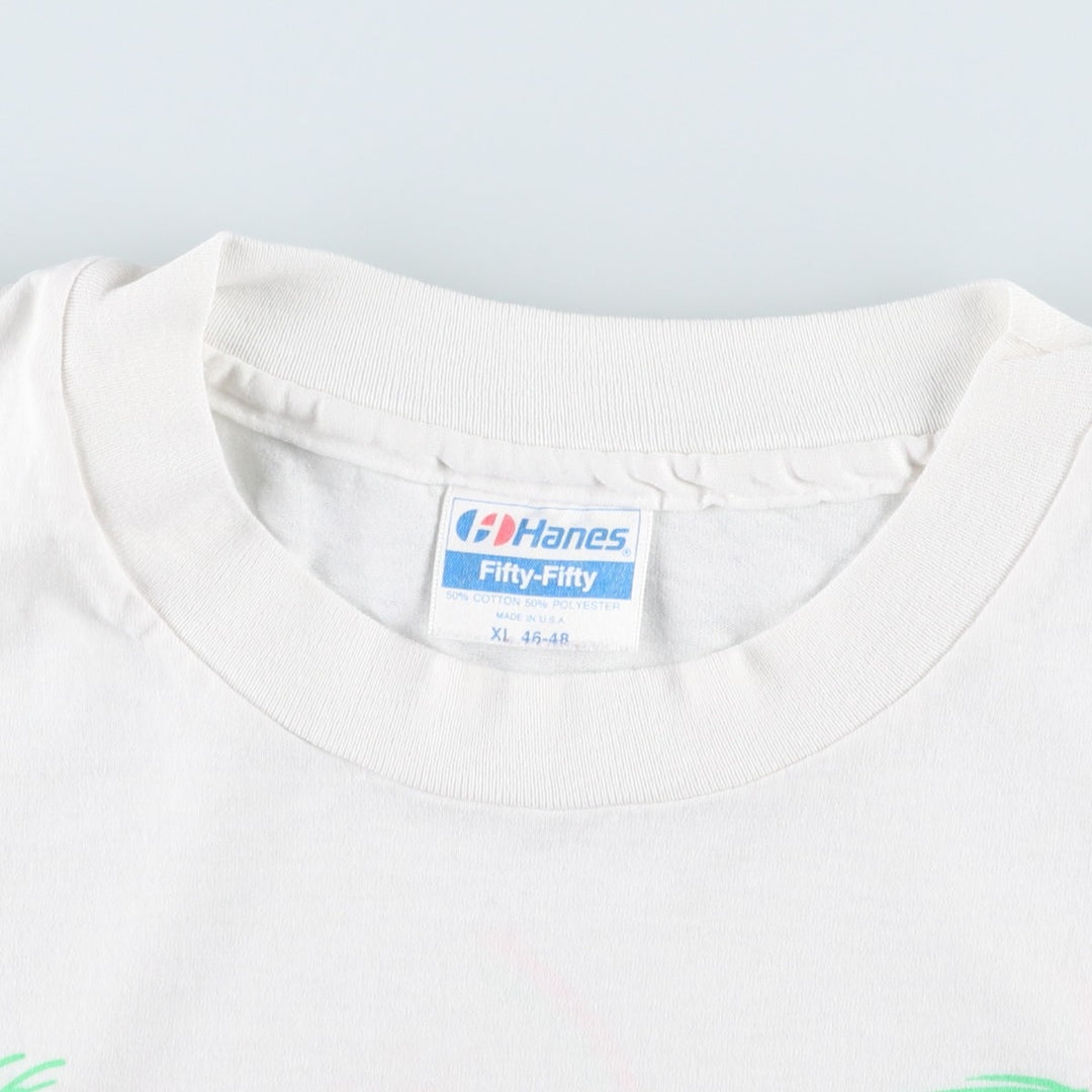 80'S Hanes Joe Scruggs Blue Tag Band T-Shirt, Made in USA, Men's XL equivalent. cotton white type Vintage Second Hand