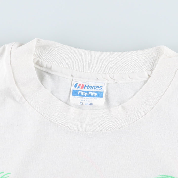 80'S Hanes Joe Scruggs Blue Tag Band T-Shirt, Made in USA, Men's XL equivalent. cotton white type Vintage Second Hand