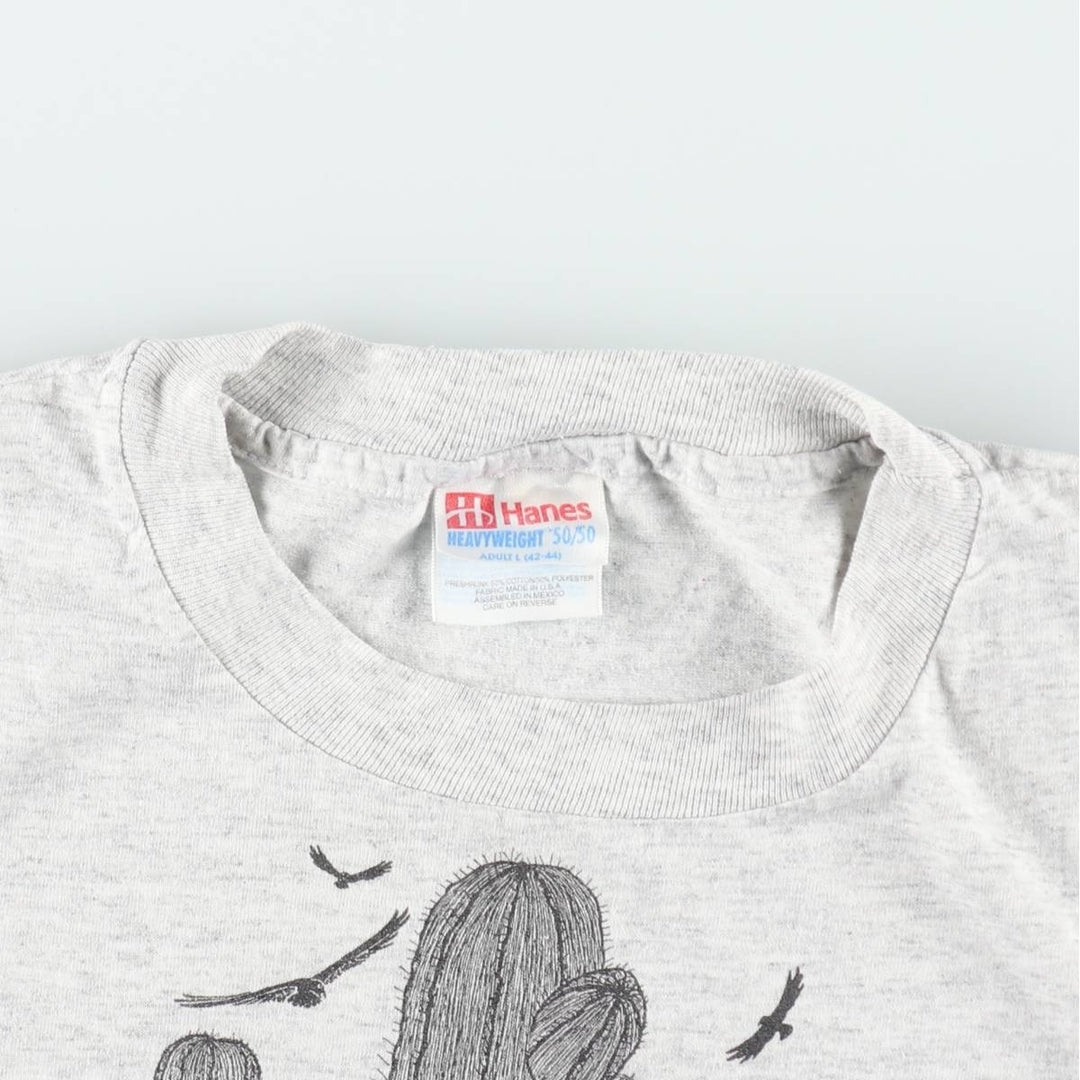 90'S Hanes HEAVYWEIGHT 50 cotton pale white type Vintage Second Hand
