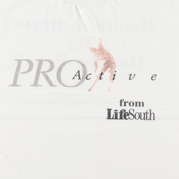 90'S Screen Stars LifeSouth Advertising T-Shirt, Made in USA, Men's XL equivalent, Vintage cotton white type Vintage Second Hand