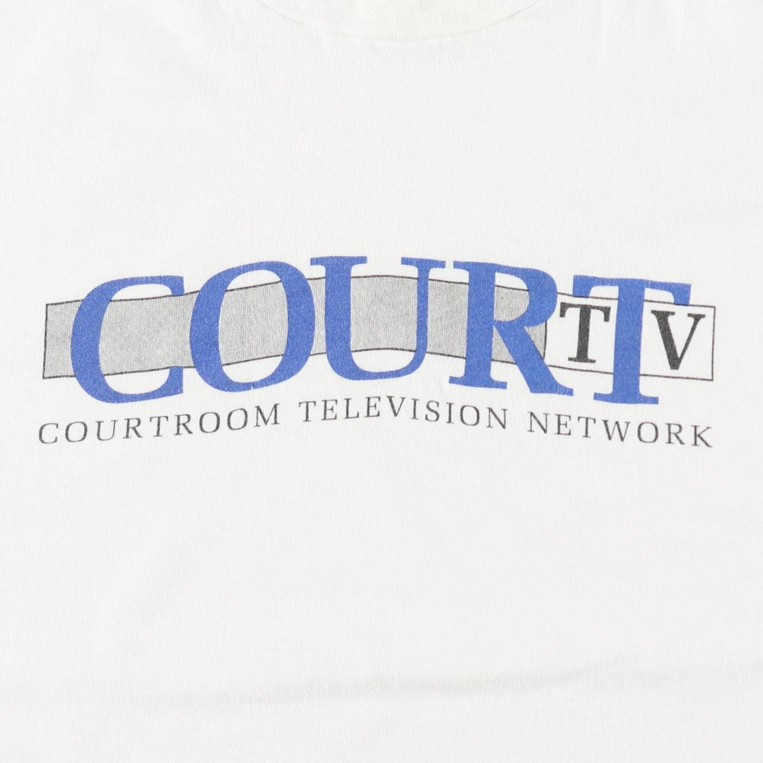 90'S Hanes BEEFY-T Court TV Advertising T-Shirt, XL (46-48), equivalent to men's XL, Vintage. cotton white type Vintage Second Hand