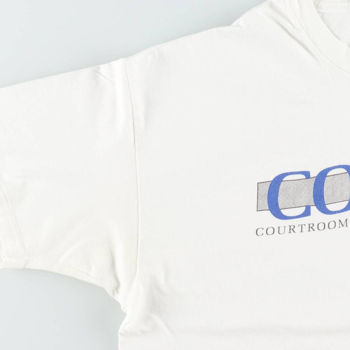 90'S Hanes BEEFY-T Court TV Advertising T-Shirt, XL (46-48), equivalent to men's XL, Vintage. cotton white type Vintage Second Hand
