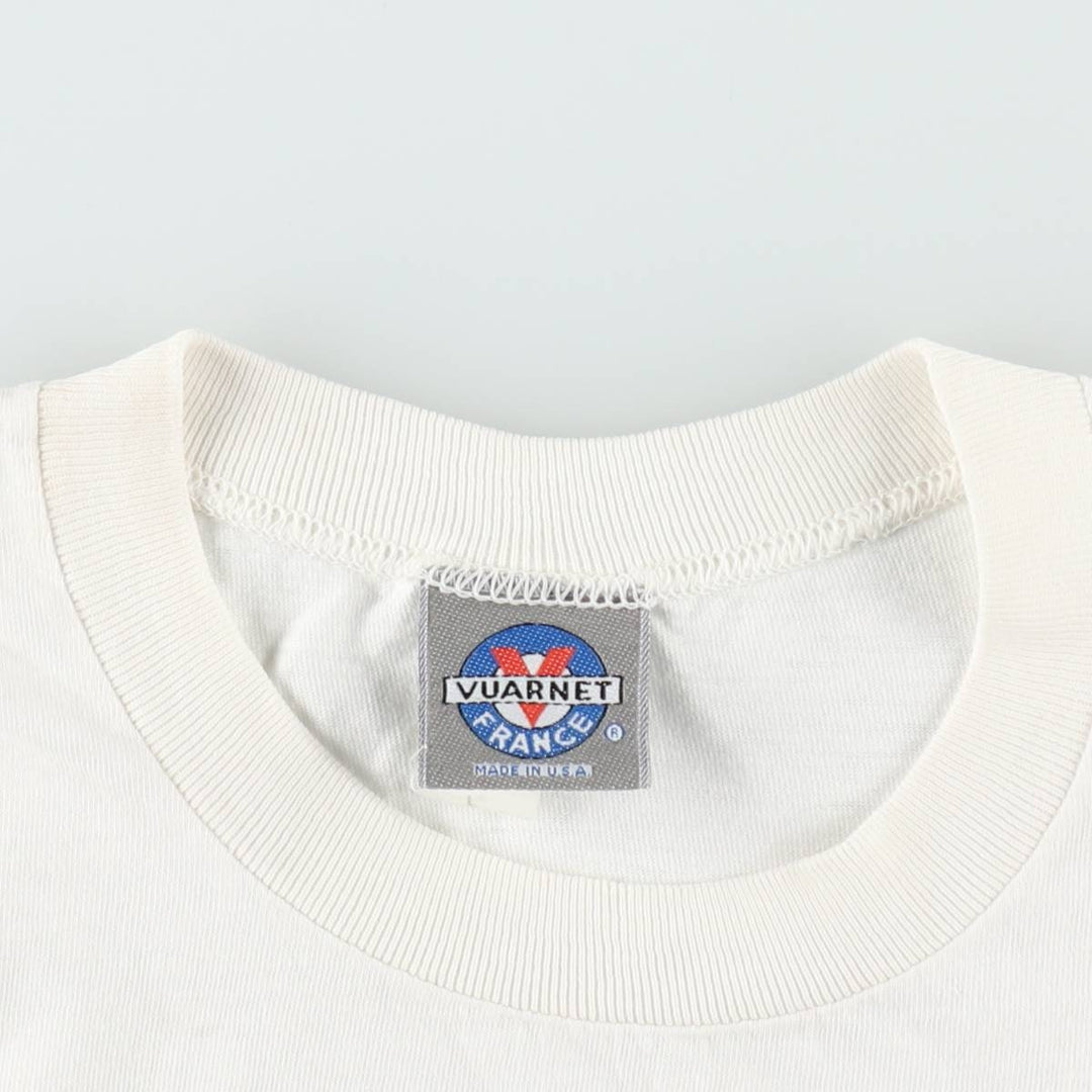 90'S VUARNET advertising T-shirt, made in USA, men's size L equivalent, vintage. cotton white type Vintage Second Hand