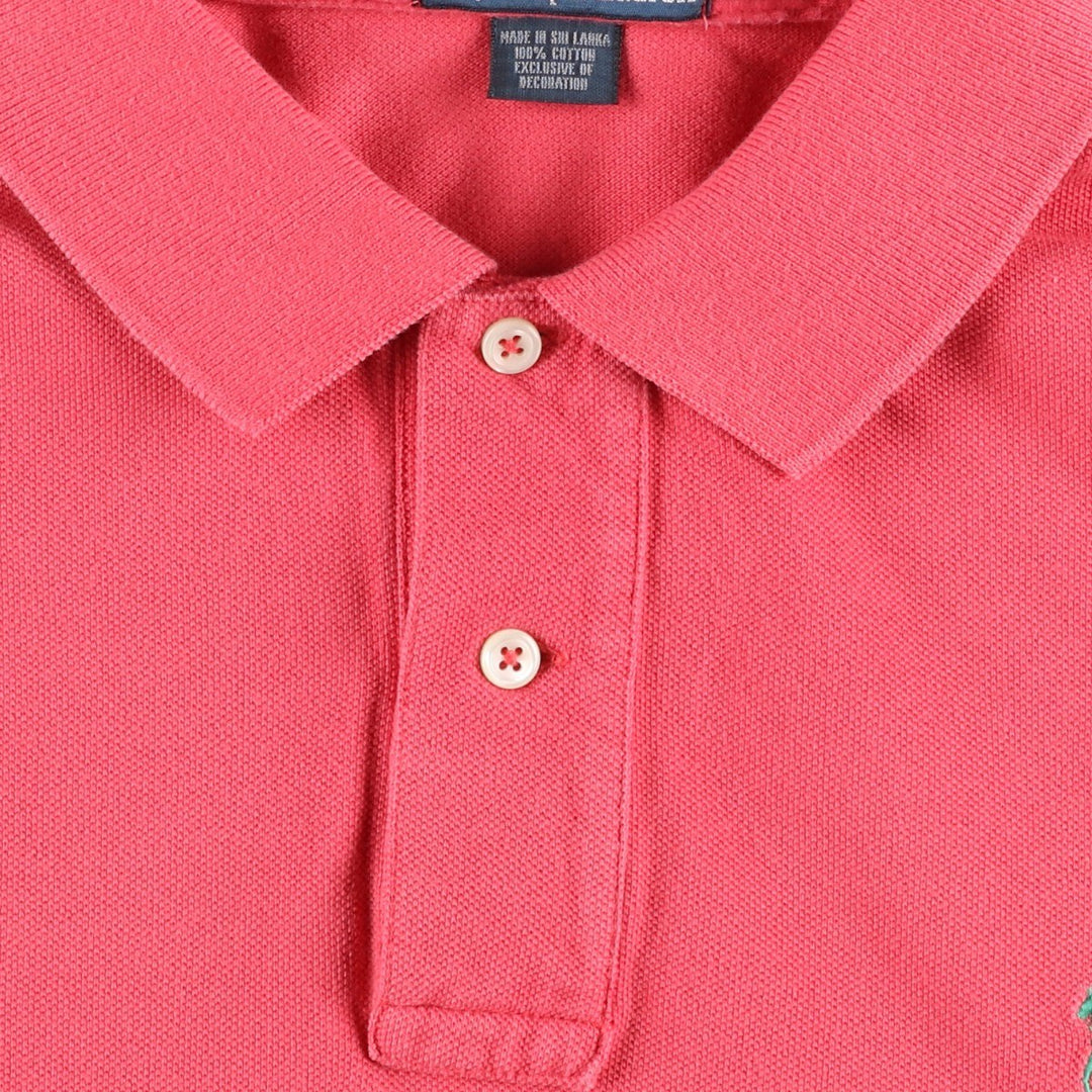 Ralph Lauren POLO by Ralph Lauren short sleeve polo shirt, men's size L cotton coral Vintage Second Hand