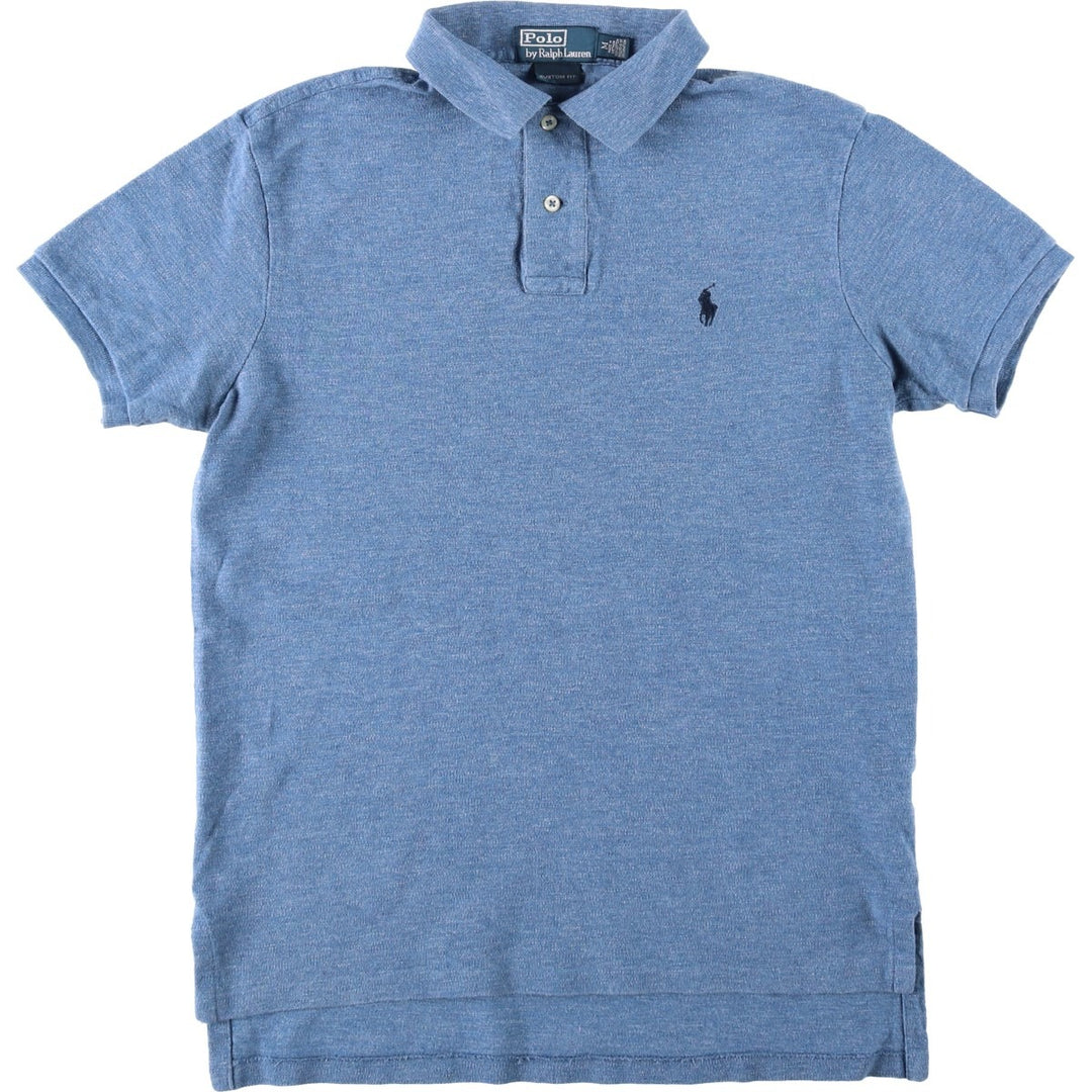 Ralph Lauren POLO by Ralph Lauren CUSTOM FIT short sleeve polo shirt, men's M size cotton Blue type light blue Vintage Second Hand