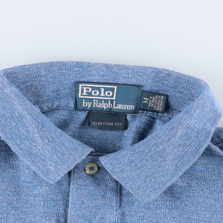 Ralph Lauren POLO by Ralph Lauren CUSTOM FIT short sleeve polo shirt, men's M size cotton Blue type light blue Vintage Second Hand