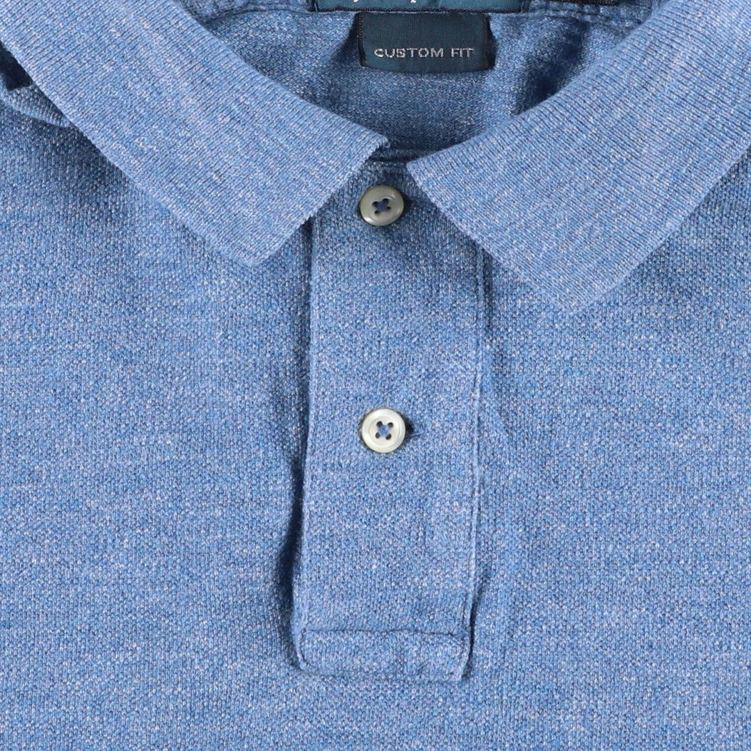 Ralph Lauren POLO by Ralph Lauren CUSTOM FIT short sleeve polo shirt, men's M size cotton Blue type light blue Vintage Second Hand