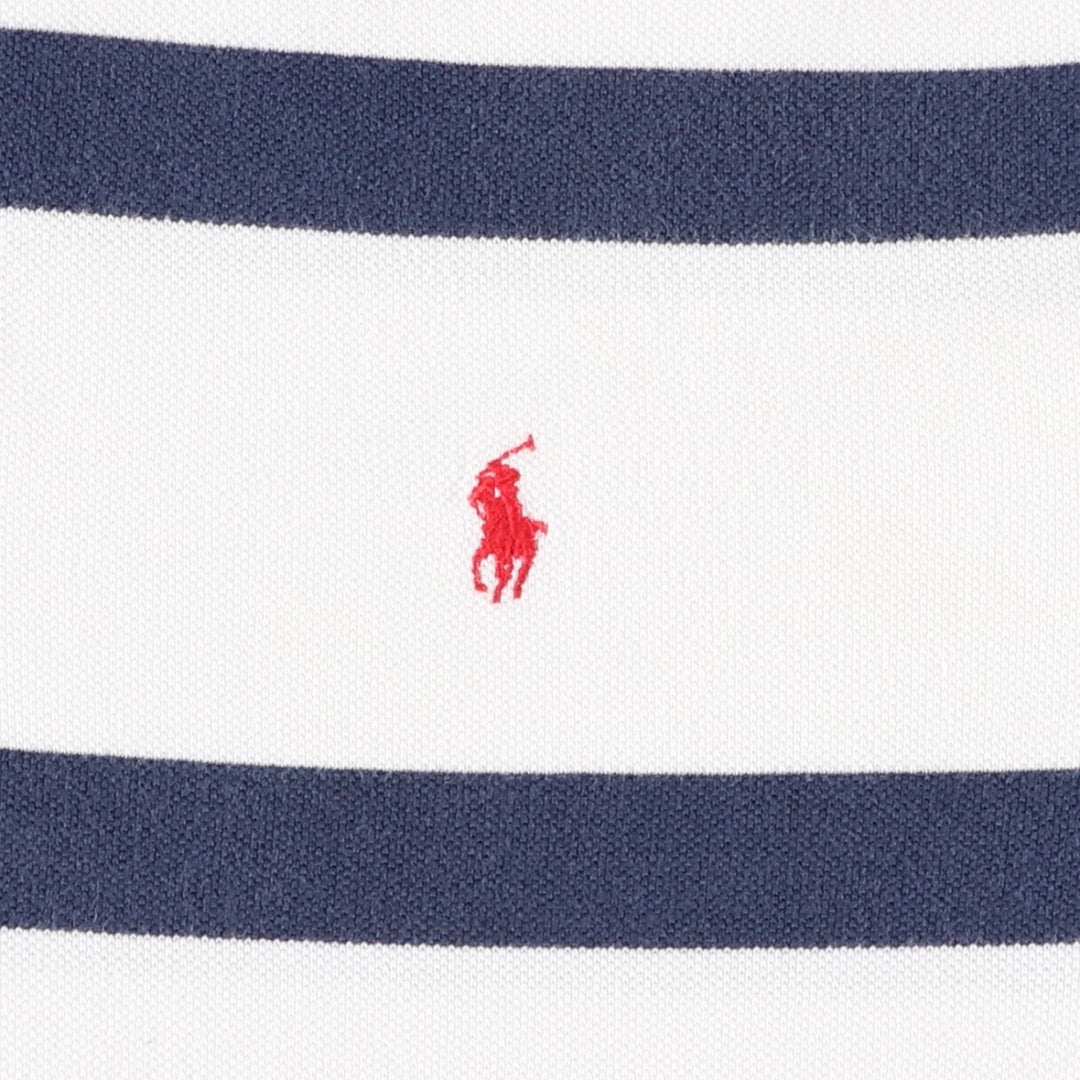 Ralph Lauren POLO by Ralph Lauren short sleeve striped polo shirt, men's size L cotton white type Vintage Second Hand