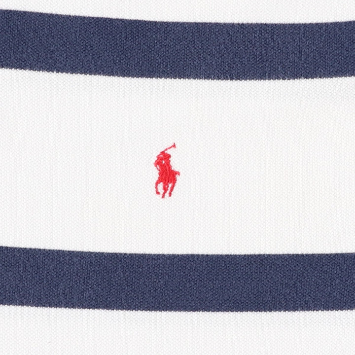 Ralph Lauren POLO by Ralph Lauren short sleeve striped polo shirt, men's size L cotton white type Vintage Second Hand
