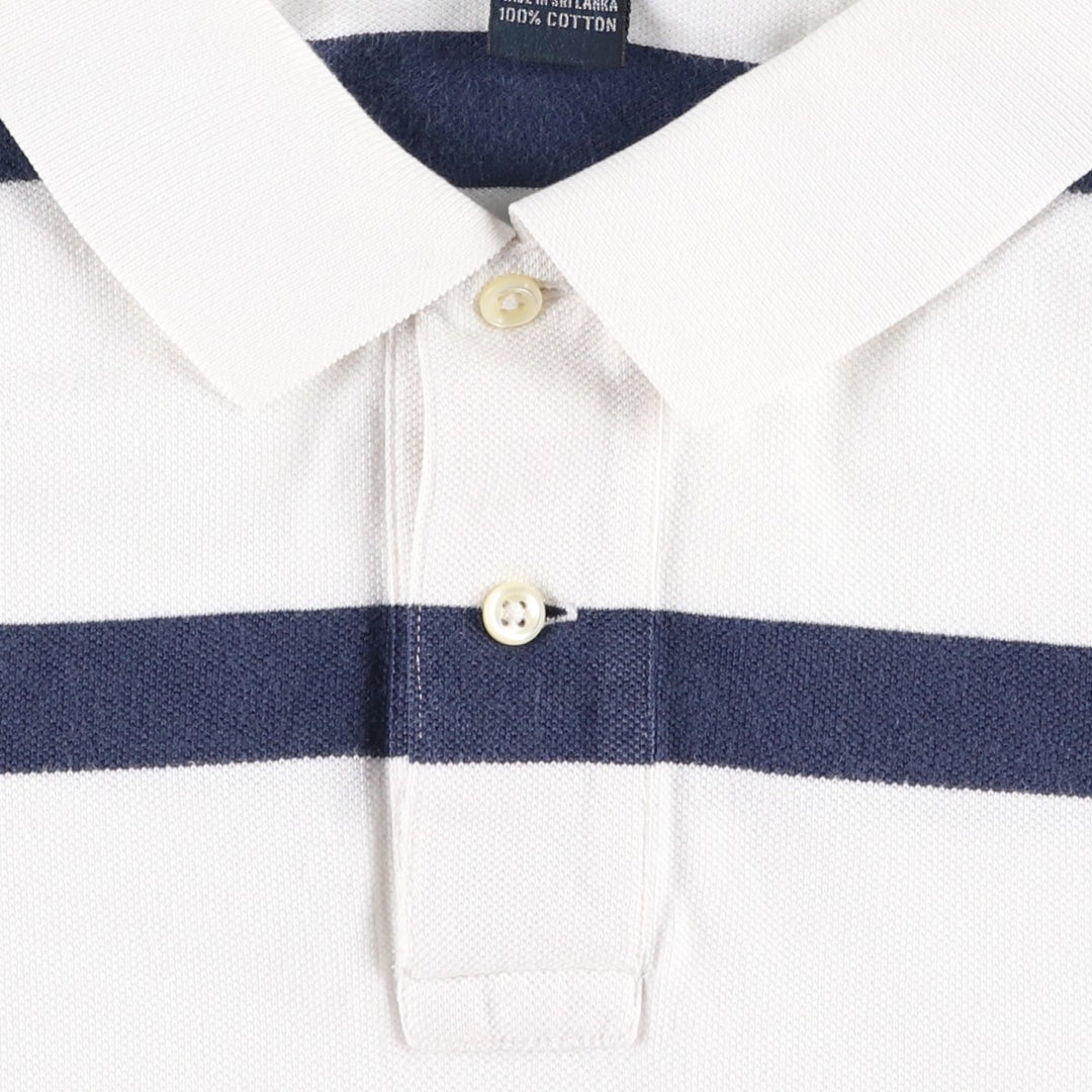 Ralph Lauren POLO by Ralph Lauren short sleeve striped polo shirt, men's size L cotton white type Vintage Second Hand