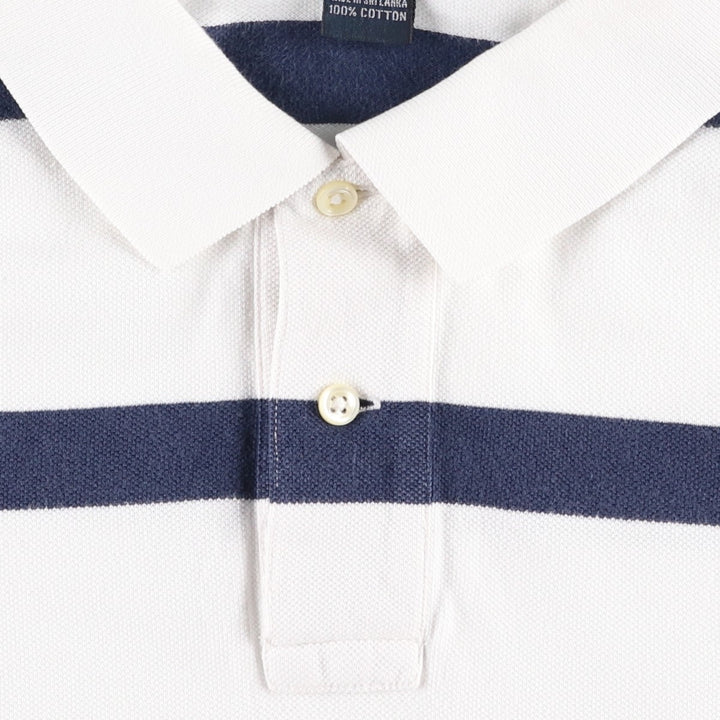 Ralph Lauren POLO by Ralph Lauren short sleeve striped polo shirt, men's size L cotton white type Vintage Second Hand