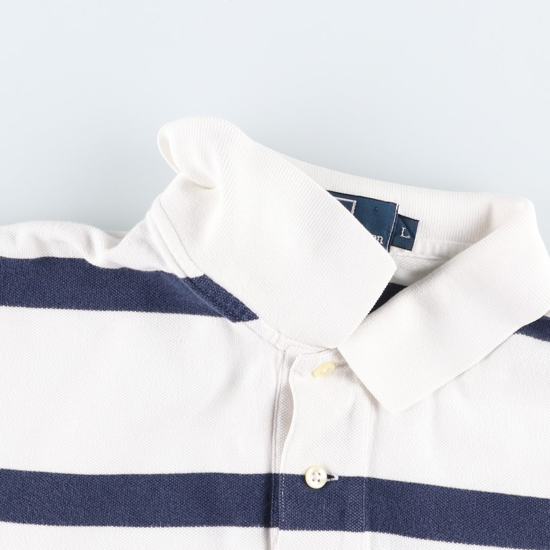 Ralph Lauren POLO by Ralph Lauren short sleeve striped polo shirt, men's size L cotton white type Vintage Second Hand