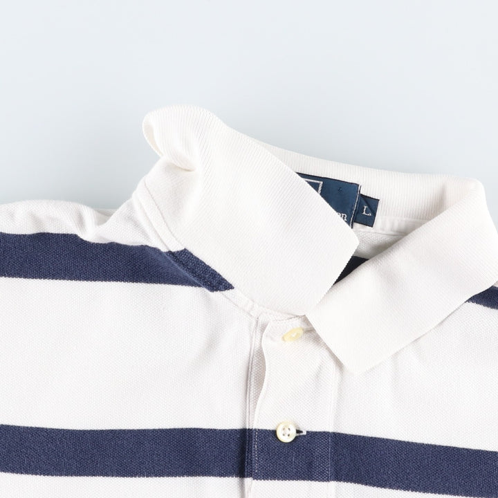 Ralph Lauren POLO by Ralph Lauren short sleeve striped polo shirt, men's size L cotton white type Vintage Second Hand