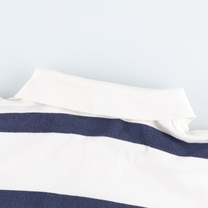 Ralph Lauren POLO by Ralph Lauren short sleeve striped polo shirt, men's size L cotton white type Vintage Second Hand