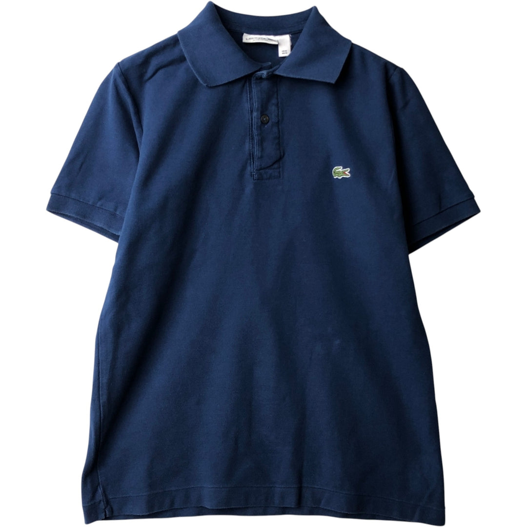Lacoste Regular Fit Short-Sleeve Polo Shirt, Men's Size M (approx.) cotton navy blue type Vintage Second Hand