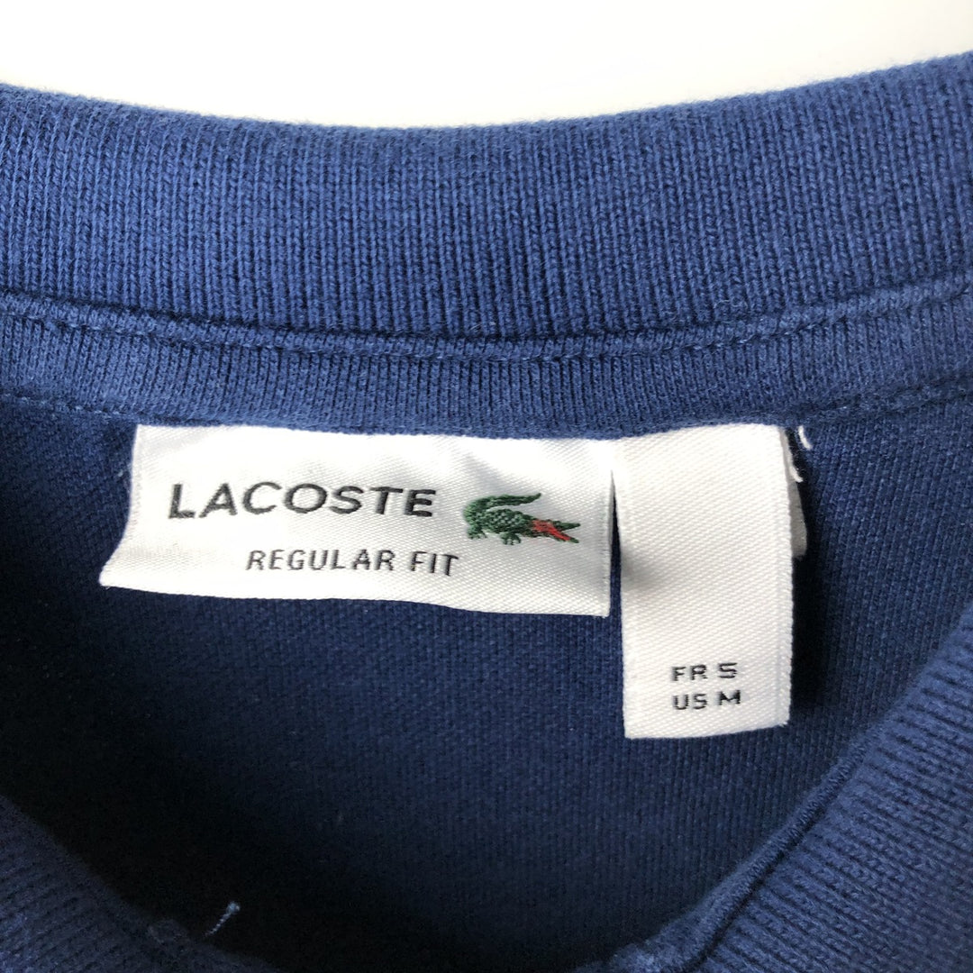 Lacoste Regular Fit Short-Sleeve Polo Shirt, Men's Size M (approx.) cotton navy blue type Vintage Second Hand