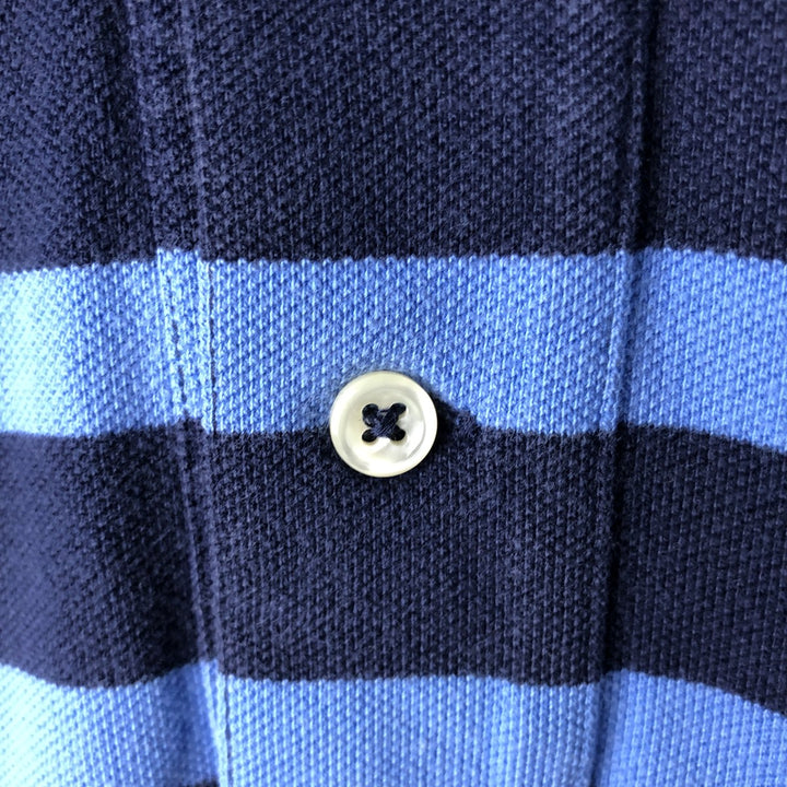 Ralph Lauren POLO by Ralph Lauren CUSTOM FIT Multi-border short sleeve border polo shirt Men's M size cotton navy blue type Vintage Second Hand