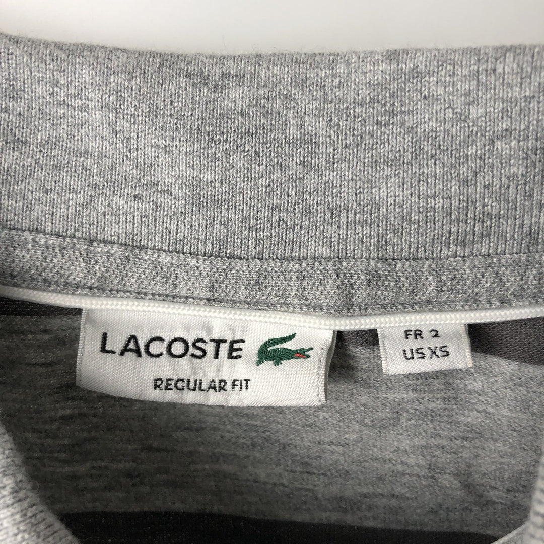 Lacoste Regular Fit Short-Sleeve Striped Polo Shirt, Men's Size XS (approx.) cotton gray type Vintage Second Hand