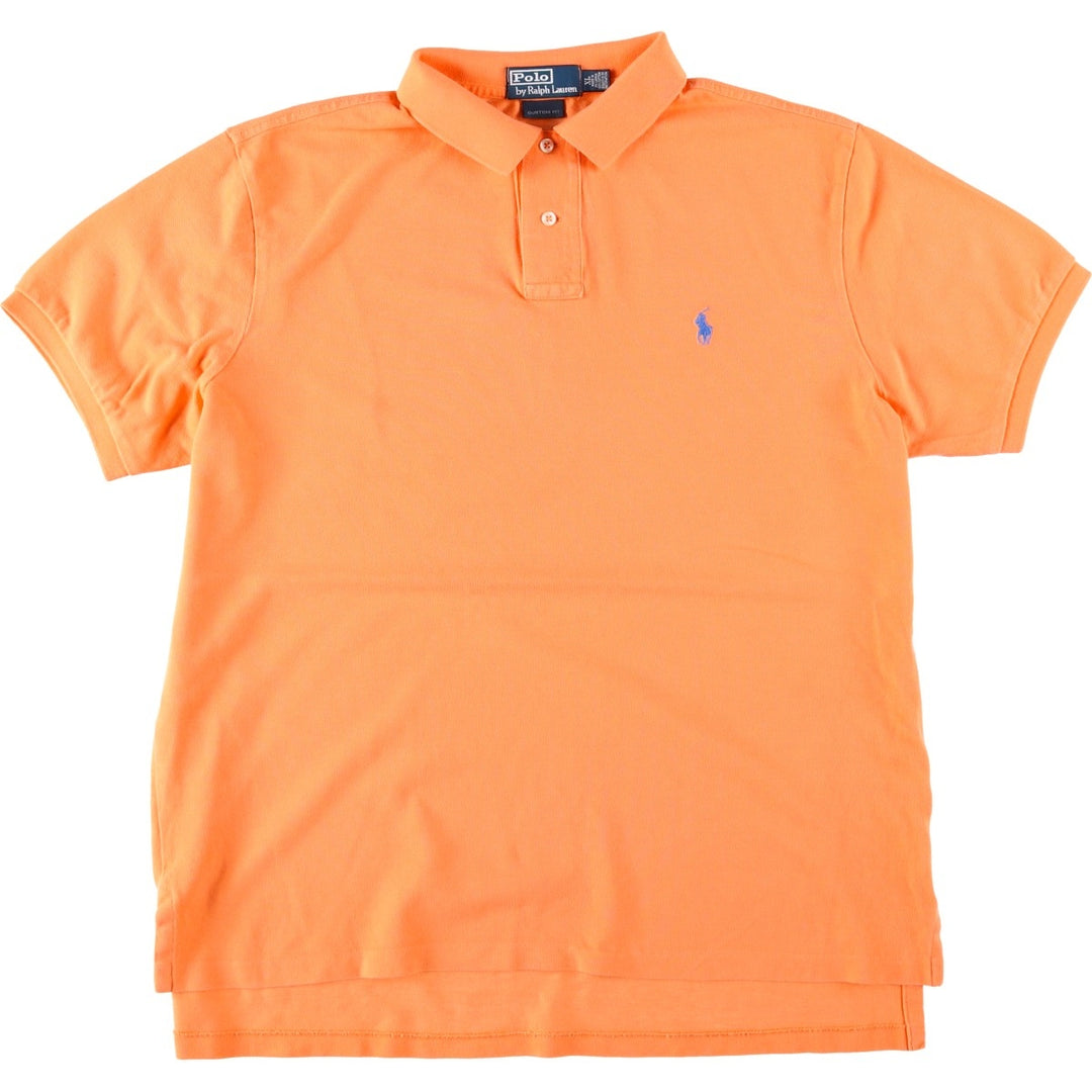 Ralph Lauren POLO by Ralph Lauren CUSTOM FIT short sleeve polo shirt, men's XL size cotton orange type Vintage Second Hand