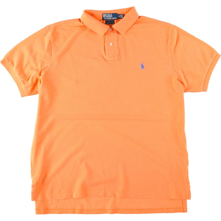 Ralph Lauren POLO by Ralph Lauren CUSTOM FIT short sleeve polo shirt, men's XL size cotton orange type Vintage Second Hand