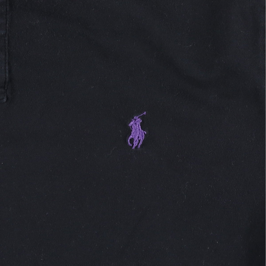 Ralph Lauren POLO by Ralph Lauren CUSTOM FIT short sleeve polo shirt, men's size L cotton black type Vintage Second Hand