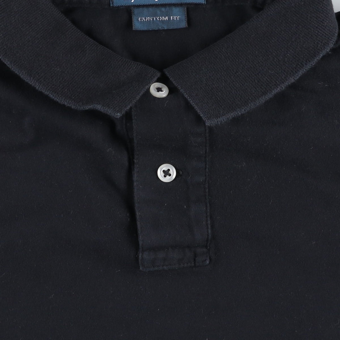 Ralph Lauren POLO by Ralph Lauren CUSTOM FIT short sleeve polo shirt, men's size L cotton black type Vintage Second Hand