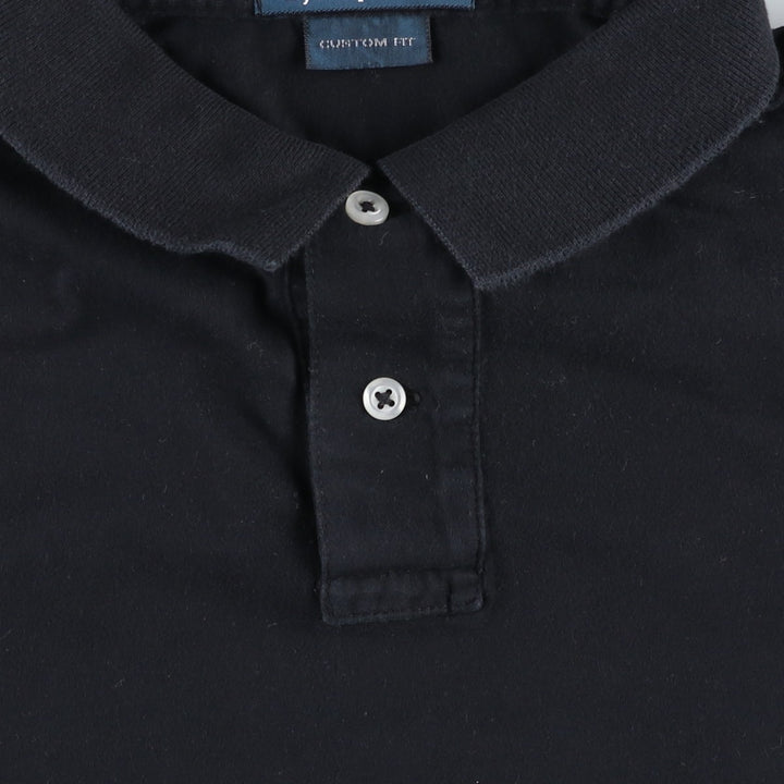Ralph Lauren POLO by Ralph Lauren CUSTOM FIT short sleeve polo shirt, men's size L cotton black type Vintage Second Hand