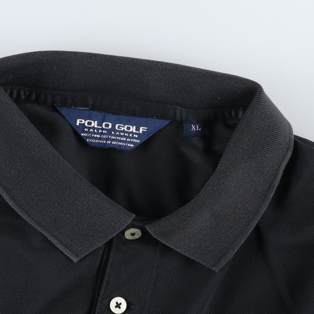 Ralph Lauren POLO GOLF Short Sleeve Polo Shirt Men's XL Pima Cotton black type Vintage Second Hand