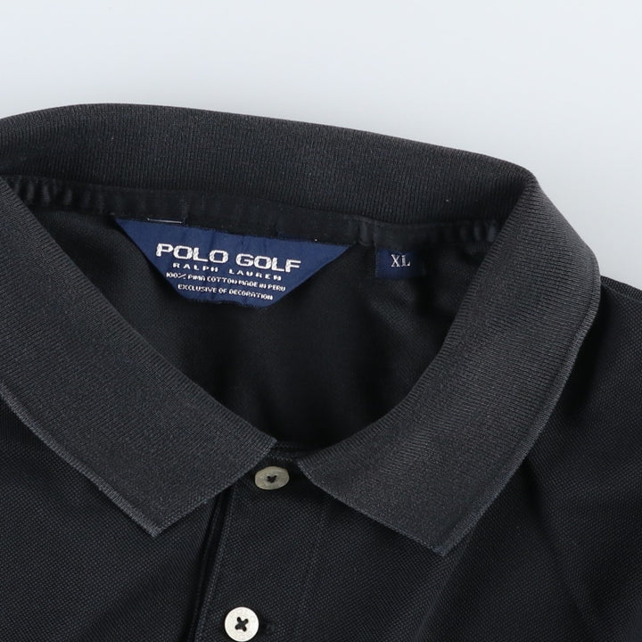 Ralph Lauren POLO GOLF Short Sleeve Polo Shirt Men's XL Pima Cotton black type Vintage Second Hand