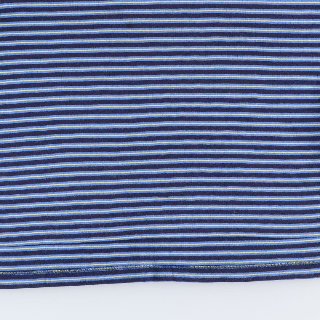 Ralph Lauren POLO by Ralph Lauren Multi-border short sleeve striped polo shirt Men's size L cotton navy blue type Vintage Second Hand