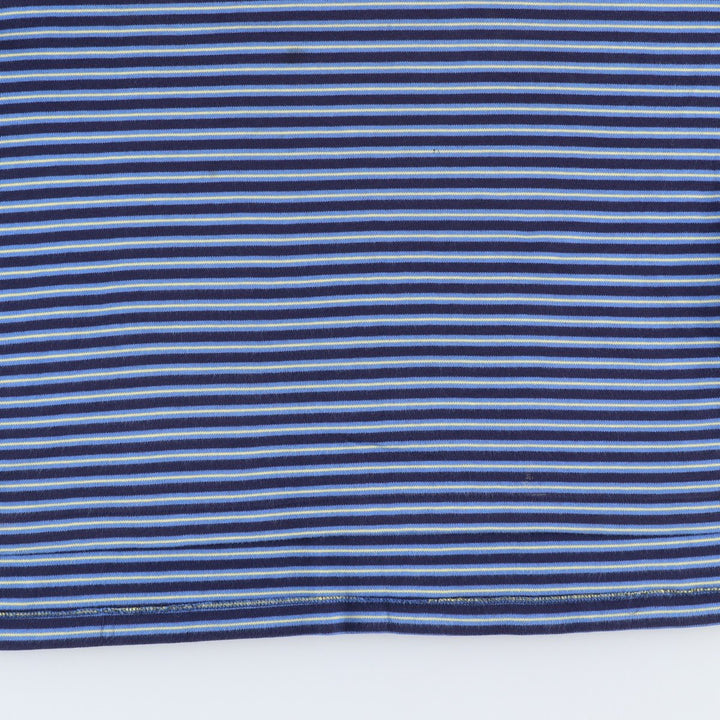 Ralph Lauren POLO by Ralph Lauren Multi-border short sleeve striped polo shirt Men's size L cotton navy blue type Vintage Second Hand