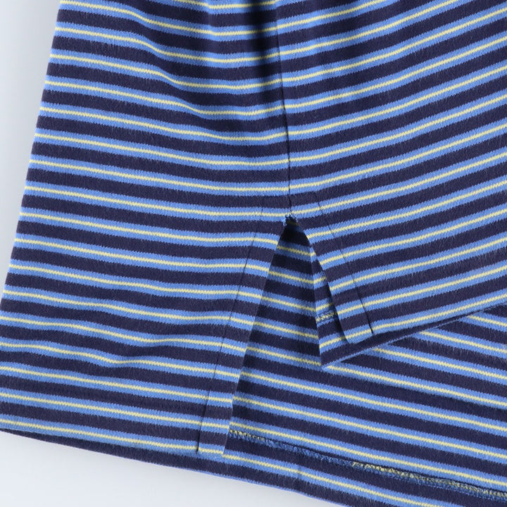 Ralph Lauren POLO by Ralph Lauren Multi-border short sleeve striped polo shirt Men's size L cotton navy blue type Vintage Second Hand