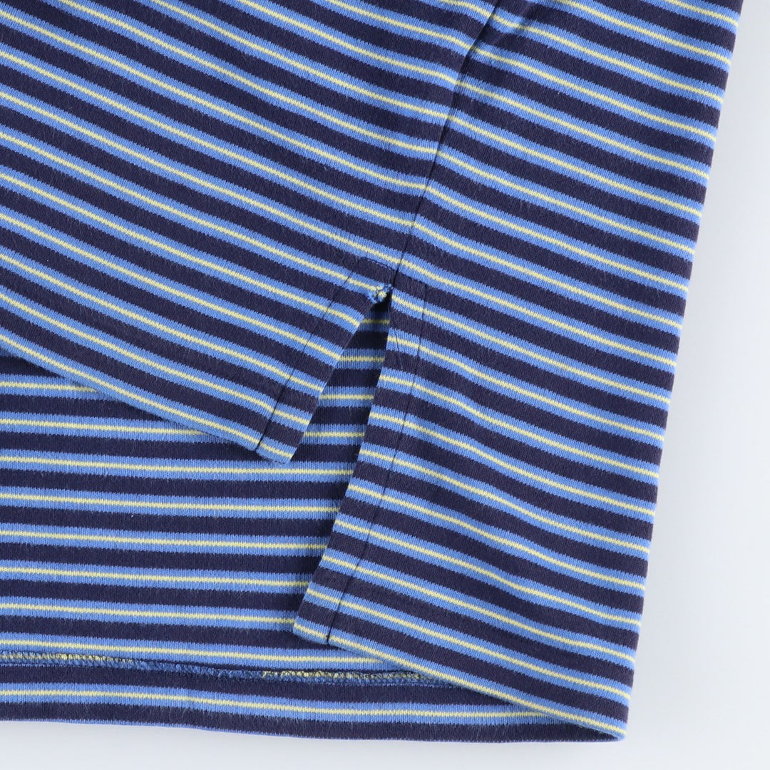 Ralph Lauren POLO by Ralph Lauren Multi-border short sleeve striped polo shirt Men's size L cotton navy blue type Vintage Second Hand