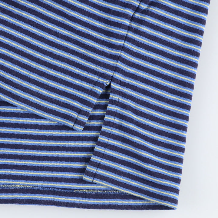 Ralph Lauren POLO by Ralph Lauren Multi-border short sleeve striped polo shirt Men's size L cotton navy blue type Vintage Second Hand