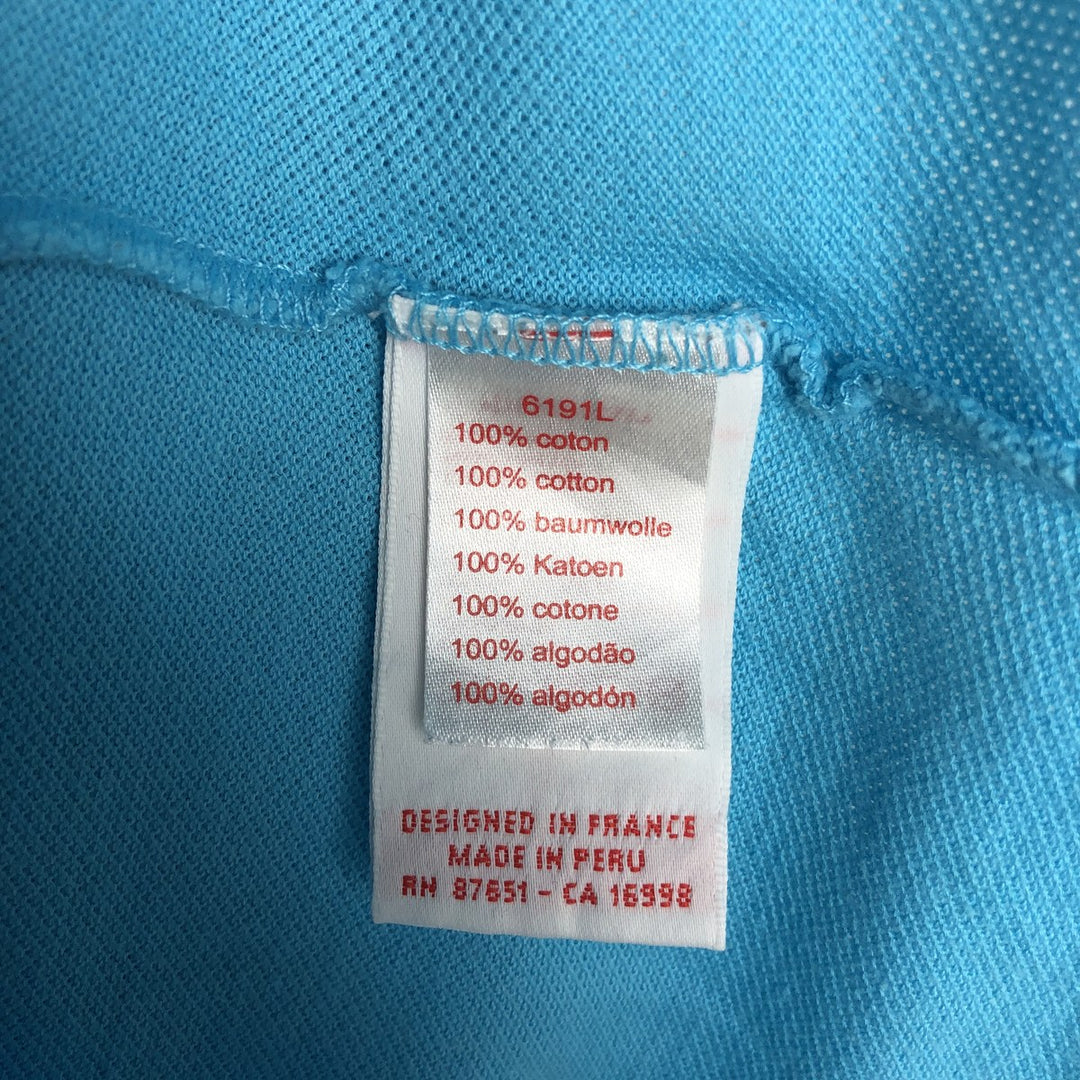 Lacoste LACOSTE LIVE French Collection Short-Sleeve Polo Shirt, Men's Size L (approx.) cotton Blue type light blue Vintage Second Hand