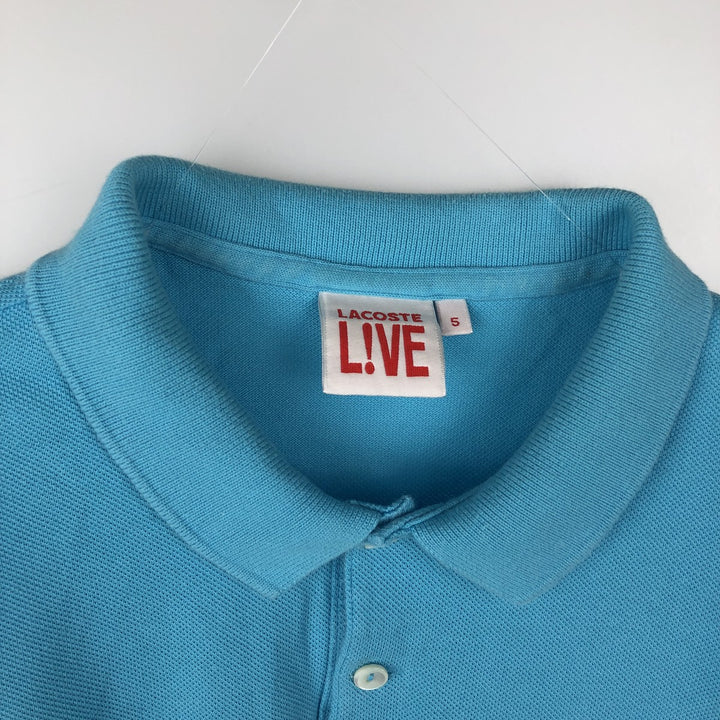 Lacoste LACOSTE LIVE French Collection Short-Sleeve Polo Shirt, Men's Size L (approx.) cotton Blue type light blue Vintage Second Hand