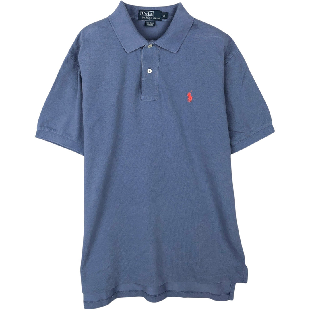 Ralph Lauren POLO by Ralph Lauren short sleeve polo shirt, men's size M cotton Blue type light blue Vintage Second Hand