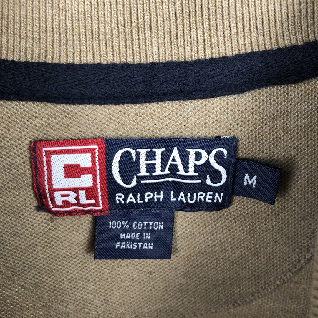Ralph Lauren CHAPS Short-Sleeve Polo Shirt, Men's Size M (approx.) cotton Beige type Vintage Second Hand