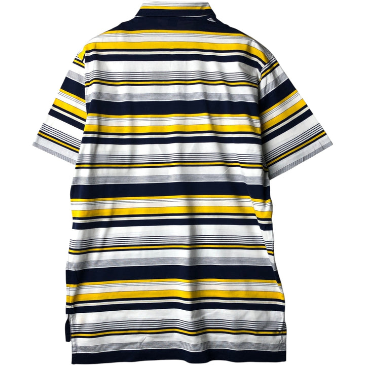Ralph Lauren POLO by Ralph Lauren Multi-border short sleeve striped polo shirt Men's M size Pima Cotton yellow type Vintage Second Hand