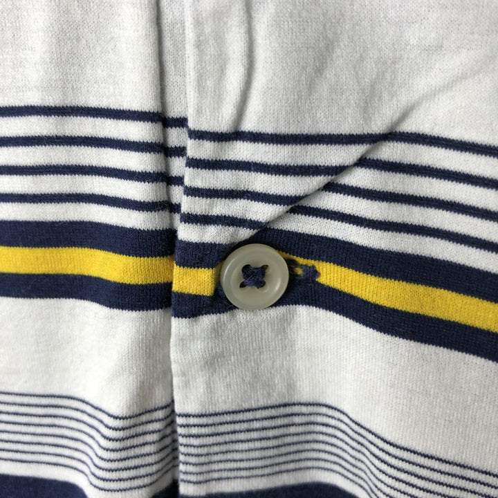 Ralph Lauren POLO by Ralph Lauren Multi-border short sleeve striped polo shirt Men's M size Pima Cotton yellow type Vintage Second Hand
