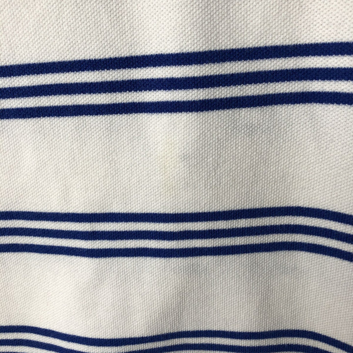 Ralph Lauren POLO by Ralph Lauren Multi-border short sleeve striped polo shirt Men's size L cotton white type Vintage Second Hand